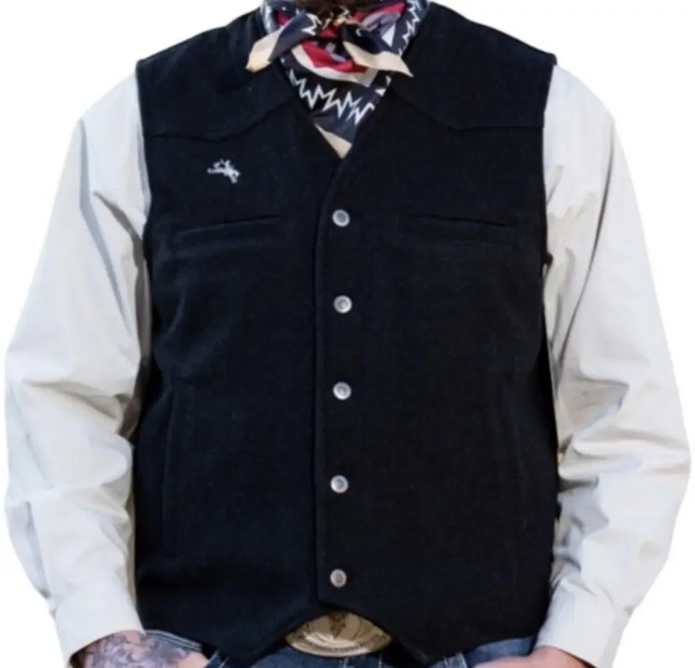 Wyoming Traders 100% Australian Wool Vest Water Resistant Pockets Lined Black XL
